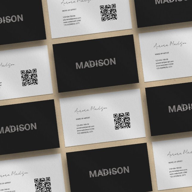Minimalist Boho QR Code Modern Business Card (Creator Uploaded)