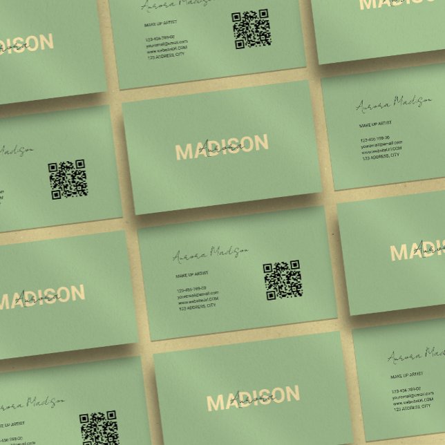 Minimalist Boho QR Code Modern Business Card (Creator Uploaded)