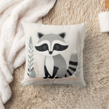 Minimalist Boho Raccoon Woods Nursery Kids Room 