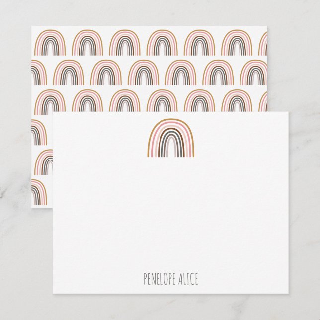 Minimalist Boho Rainbow Drawing Personalized  Card (Front/Back)