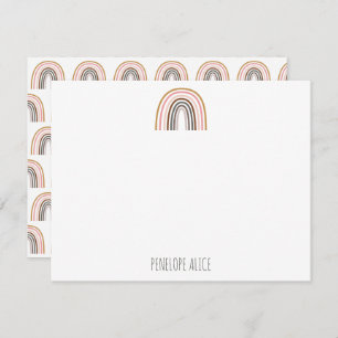 Minimalist Boho Rainbow Drawing Personalized  Card