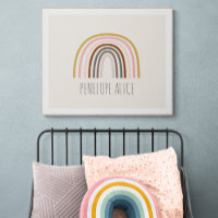 Minimalist Boho Rainbow Drawing Personalized