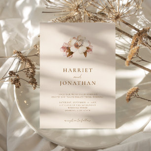 Minimalist Boho Rustic Floral Invitation