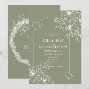 Minimalist Boho Sage Green Rehearsal Dinner Invitation