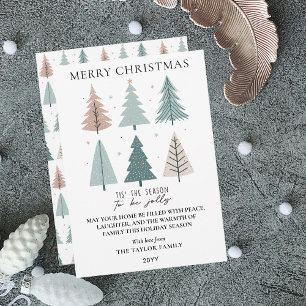 Minimalist Boho Scandi-Style Christmas Tree Holiday Card