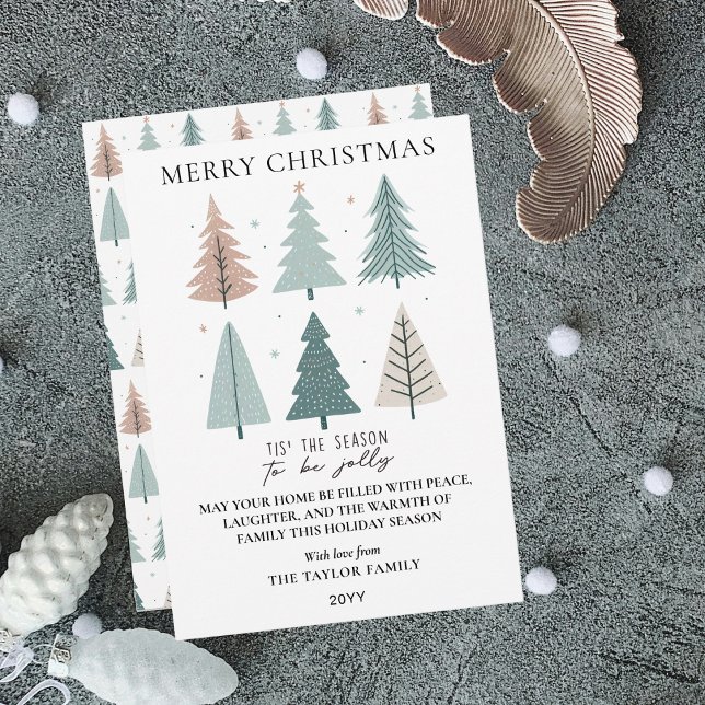 Minimalist Boho Scandi-Style Christmas Tree Holiday Card (Minimalist Boho Scandi-Style Christmas Tree Holiday Card)