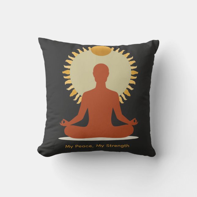 Minimalist Boho Sun Mandala Father's Day Throw Pillow (Front)