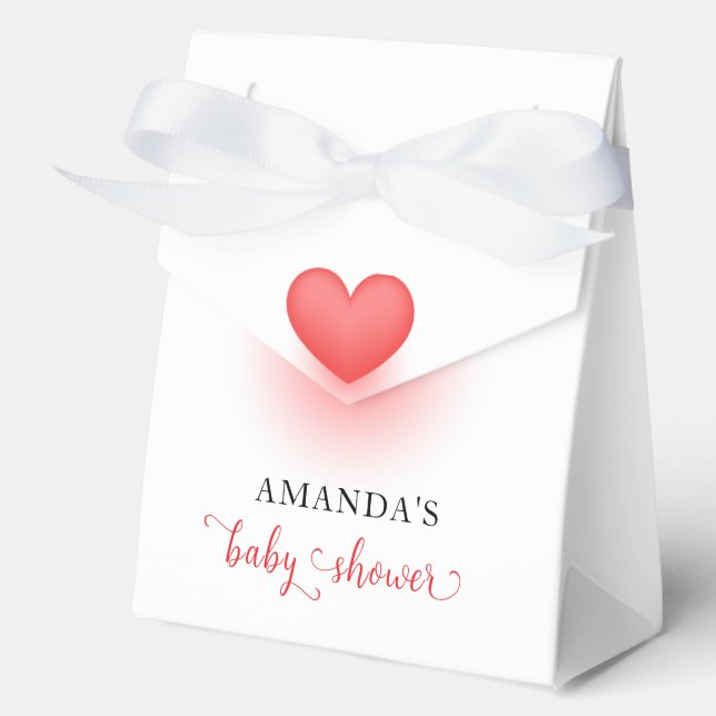Minimalist Boho Sweetheart Valentine Baby Shower  Favor Box (Front)