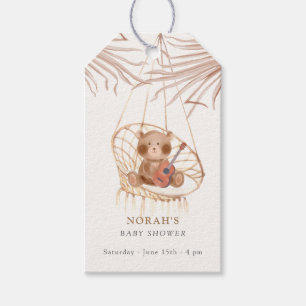 Minimalist Boho Teddy Bear Baby Shower Gift Tags