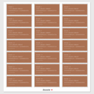 Minimalist Boho Terracotta Guest Address Labels