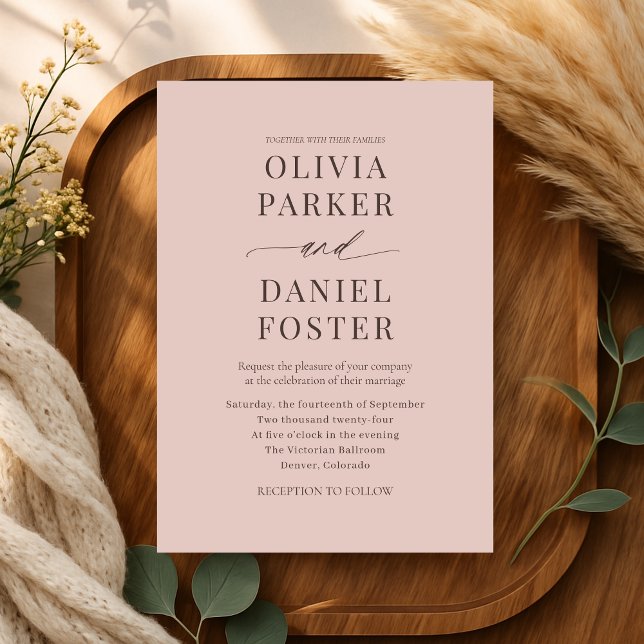 Minimalist Boho Terracotta Wedding Invitation (Créateur téléchargé)