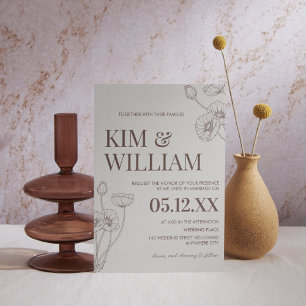 Minimalist Boho Terracotta Wedding Invitation