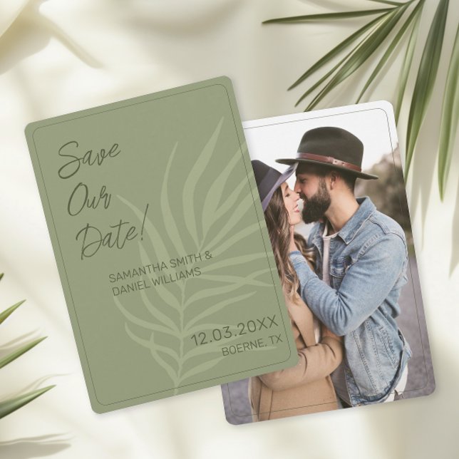 Minimalist Boho Wedding Photo Invitation (Boho Save the Date Cards)