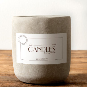 Minimalist Boho White & Beige Candle Labels