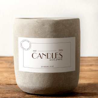 Minimalist Boho White & Beige Candle Labels