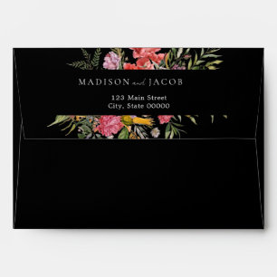 Minimalist Boho Wildflower Floral Wedding Envelope