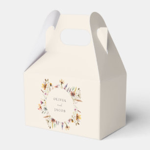 Minimalist Boho Wildflower Floral Wedding Favor Box
