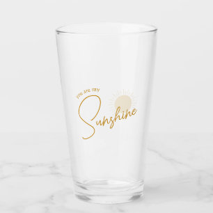 Minimalist Boho You Are My Sunshine Glass