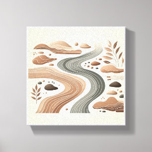 Minimalist Boho Zen Landscape - Abstract River, St Canvas Print