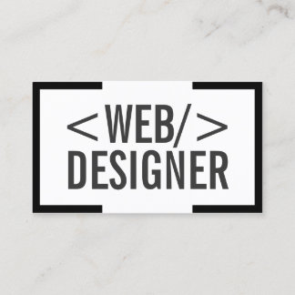 Minimalist Bold Black Border Web Design Business Card