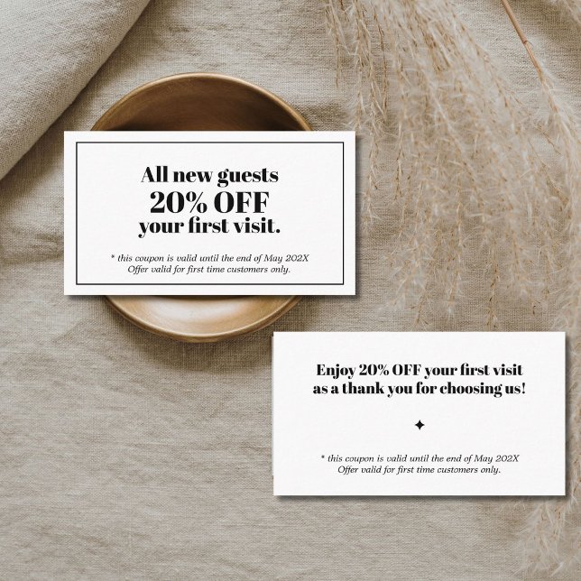 Minimalist Bold Black White Salon Coupon (Creator Uploaded)