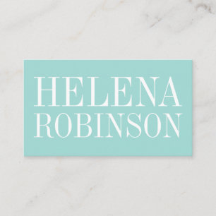 Minimalist bold blue / turquoise trendy business card