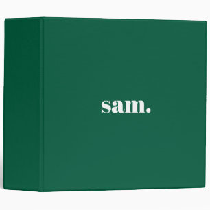 Minimalist bold custom text green binder