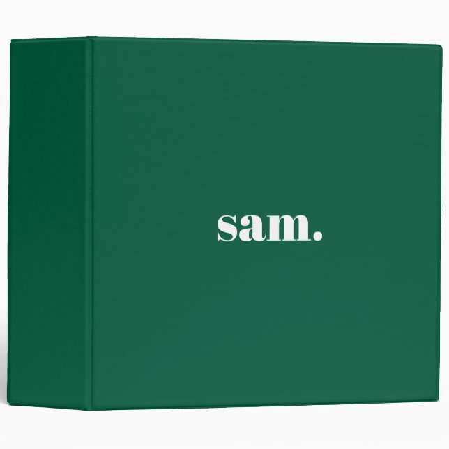 Minimalist bold custom text green binder (Front/Spine)