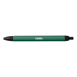 Minimalist bold custom text green black ink pen