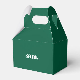 Minimalist bold custom text green favor box