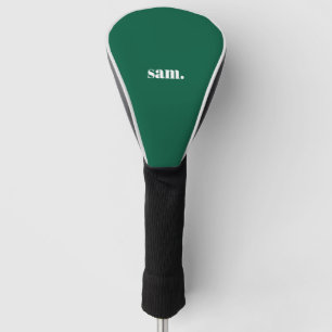 Minimalist bold custom text green golf head cover