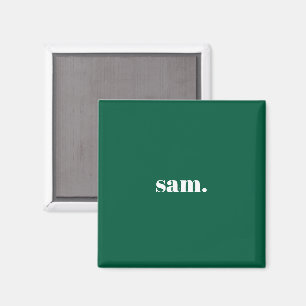 Minimalist bold custom text green magnet