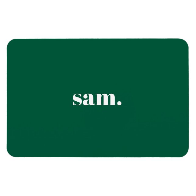 Minimalist bold custom text green magnet (Horizontal)