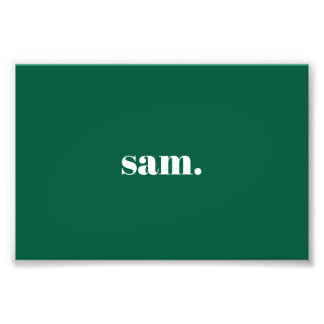 Minimalist bold custom text green photo print