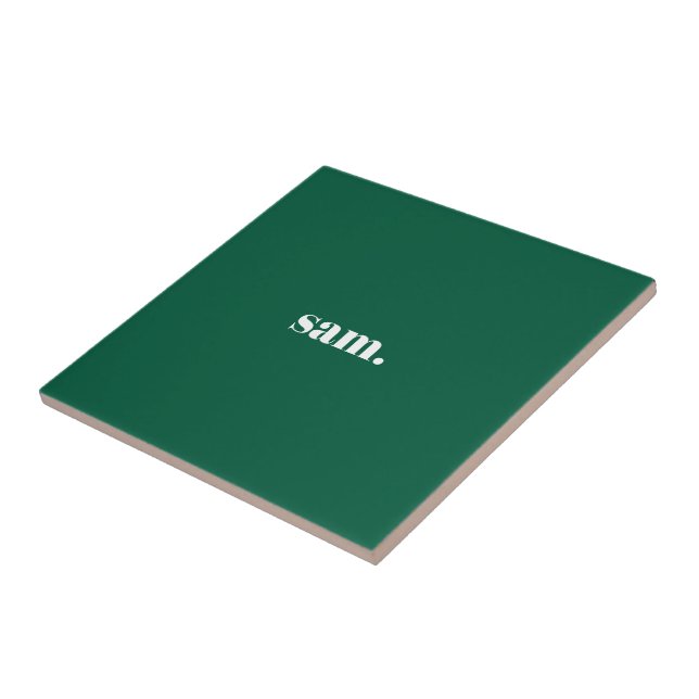 Minimalist bold custom text green tile (Side)