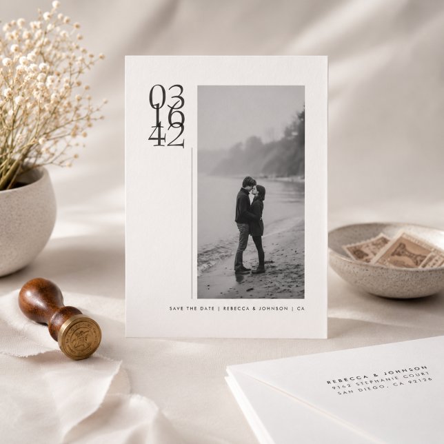 Minimalist Bold Date Photo Wedding Save the Date (Creator Uploaded)
