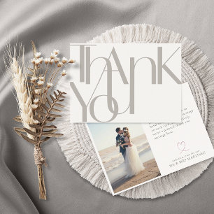 Minimalist Bold Dove Grey Photo Thank You Card