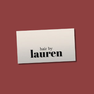 Minimalist Bold Faux Silver Black Hair Salon Business Card
