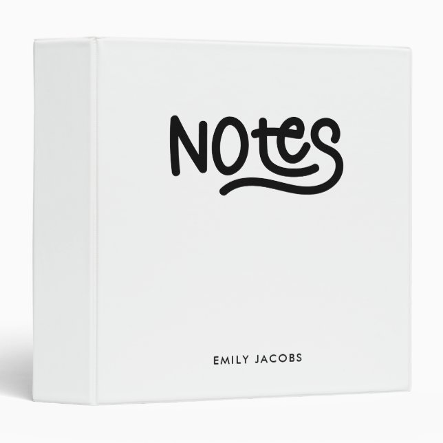 Minimalist Bold Handwriting Notes Typography Binder (Front/Spine)