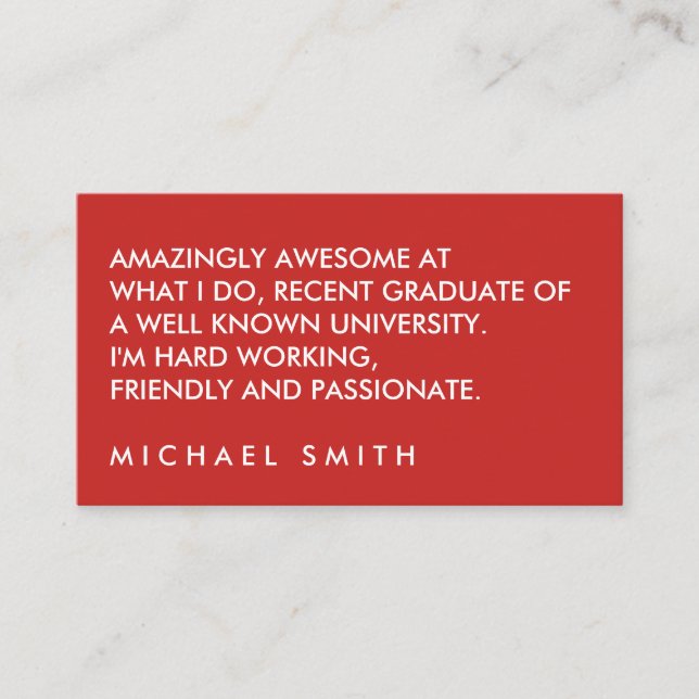 Minimalist Bold Large Text Business Card (Front)