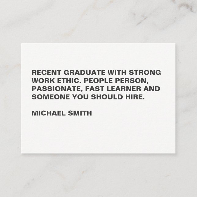 Minimalist Bold Large Text Business Card (Front)