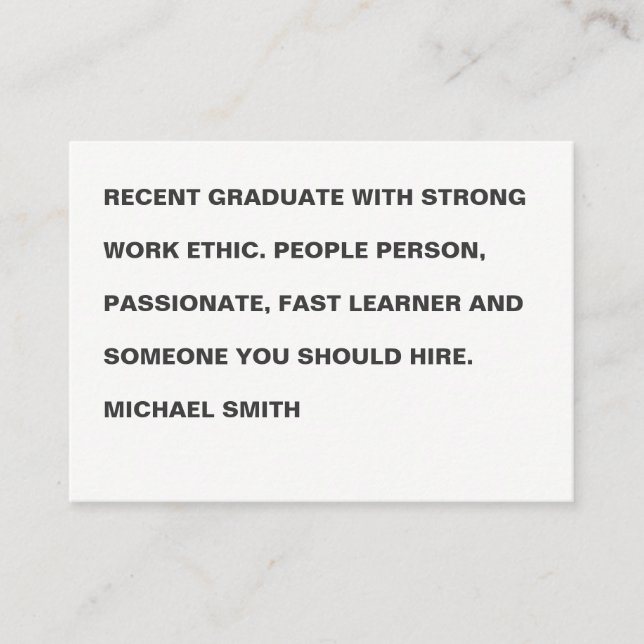 Minimalist Bold Large Text Business Card (Front)