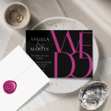 Minimalist Bold Magenta Black Wedding