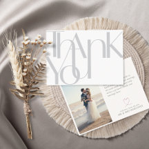 Minimalist Bold Photo light Gray Thank You Card