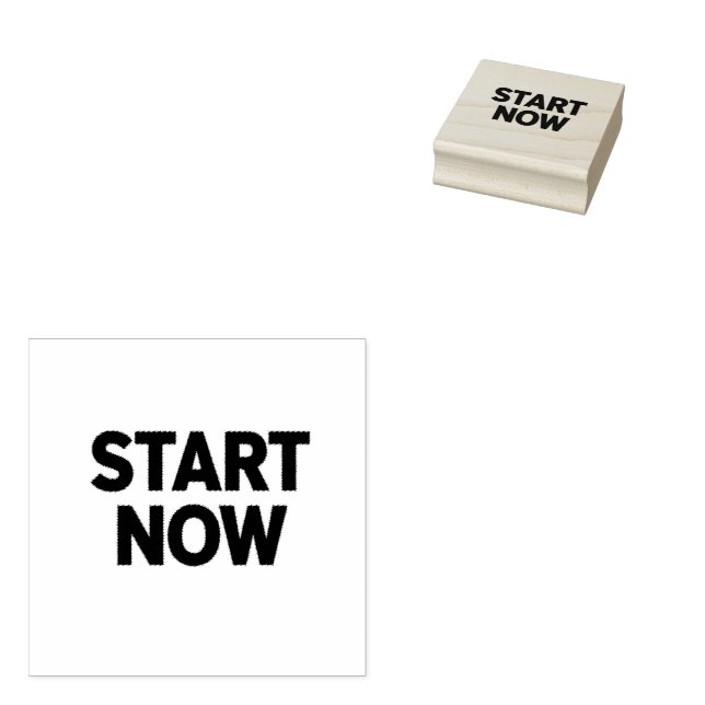 Minimalist bold start now text rubber stamp (Stamped)