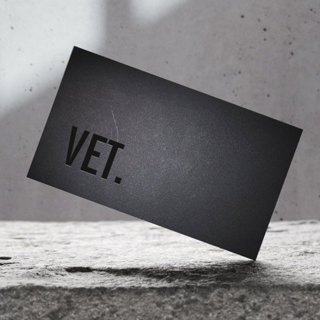 Minimalist Bold Text Black Veterinarian Business Card (Creator Uploaded)