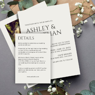 Minimalist Bold Text Highlights Wedding Enclosure Card