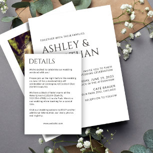 Minimalist Bold Text Highlights Wedding Enclosure Card