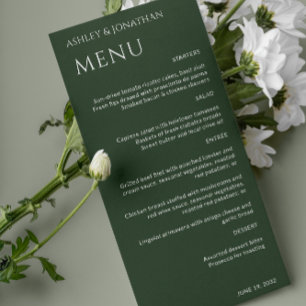 Minimalist Bold Text Highlights Wedding Menu