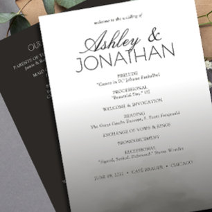 Minimalist Bold Text Highlights Wedding Program